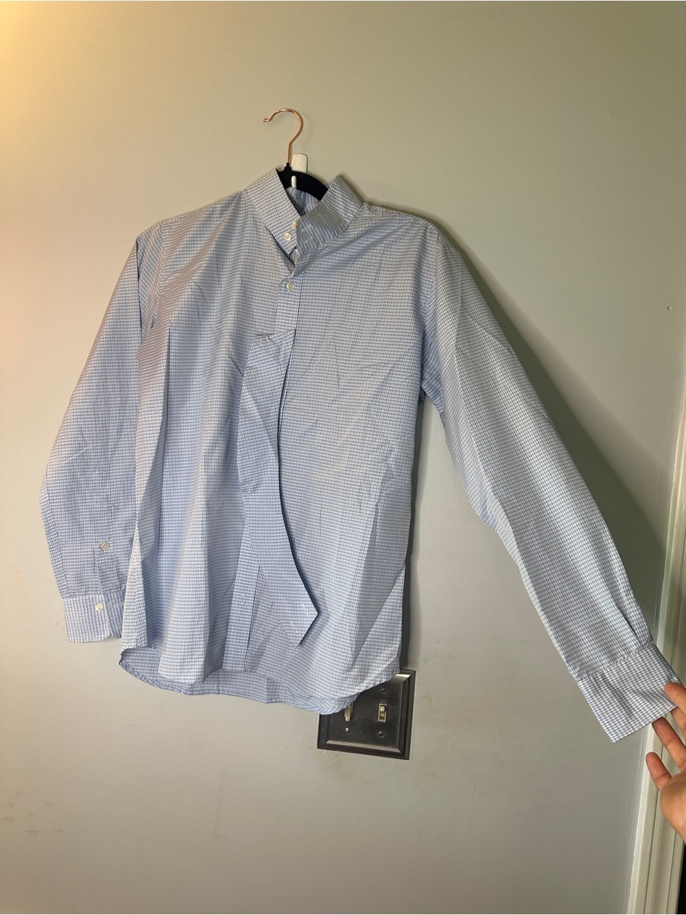 The Tailored Sportsman Blue Micro-Check Button-Down Equestrian Show Shirt